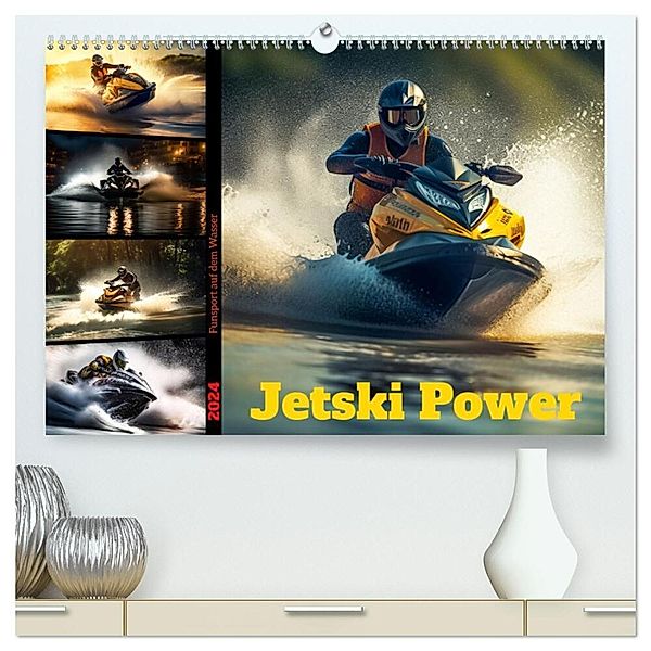 Jetski Power (hochwertiger Premium Wandkalender 2024 DIN A2 quer), Kunstdruck in Hochglanz, Dirk Meutzner