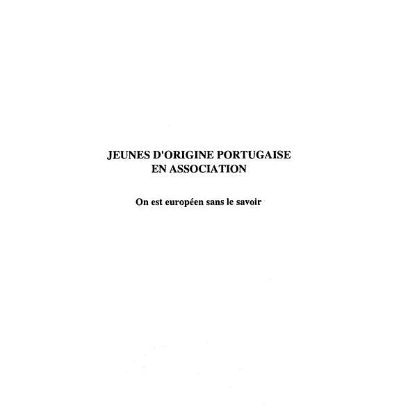 Jeunes d'origine portugaise enassociation / Hors-collection, Jorge Barre