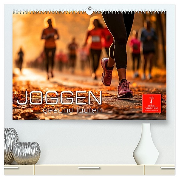 Joggen, gesund laufen (hochwertiger Premium Wandkalender 2024 DIN A2 quer), Kunstdruck in Hochglanz, Calvendo, Peter Roder
