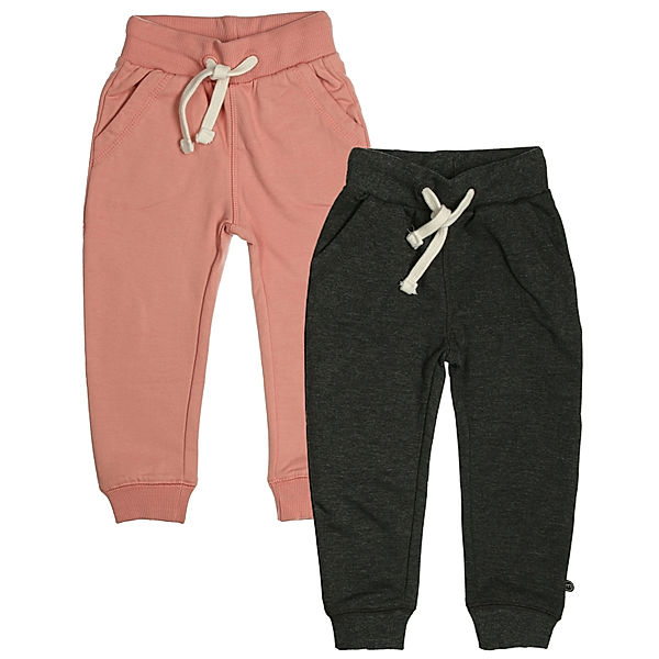 Minymo Jogginghose BASIC 2er-Pack in rosa/grau (Größe: 104)