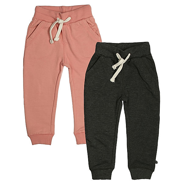 Minymo Jogginghose BASIC 2er-Pack in rosa/grau (Größe: 122)