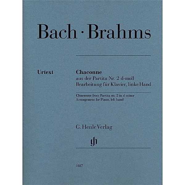 Johannes Brahms - Chaconne aus der Partita Nr. 2 d-moll (Johann Sebastian Bach), Bearbeitung für Klavier, linke Hand, Johann Sebastian Bach