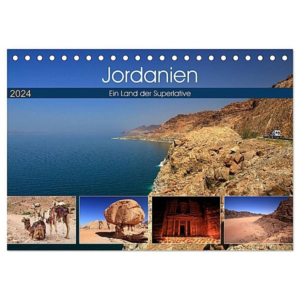 Jordanien - Ein Land der Superlative (Tischkalender 2024 DIN A5 quer), CALVENDO Monatskalender, Michael Herzog