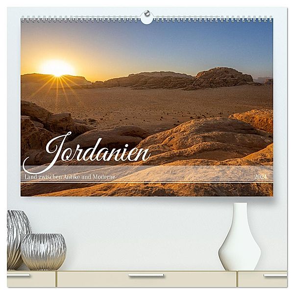 Jordanien - Land zwischen Antike und Moderne (hochwertiger Premium Wandkalender 2024 DIN A2 quer), Kunstdruck in Hochglanz, Calvendo, Felix Berthelmann