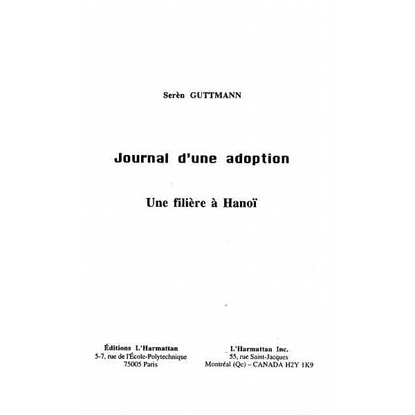 Journal d'une adoption / Hors-collection, Guttmann Seren