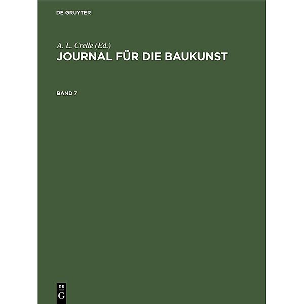 Journal für die Baukunst. Band 7