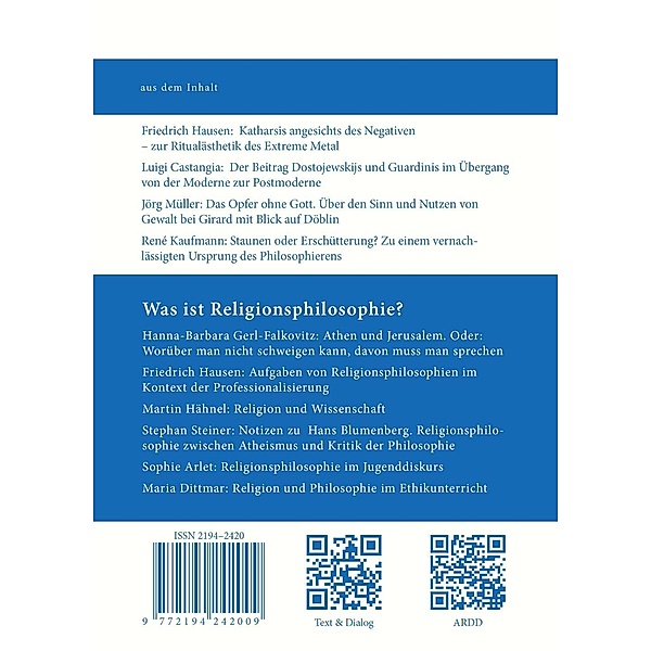 Journal für Religionsphilosophie Nr. 1 (2012)