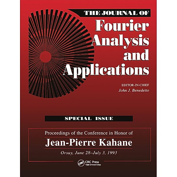 Journal of Fourier Analysis and Applications Special Issue, John J. Benedetto