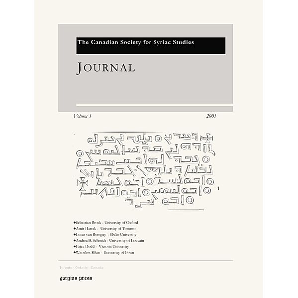 Journal of the Canadian Society for Syriac Studies 1