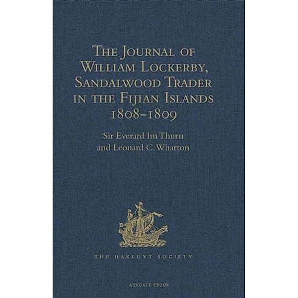 Journal of William Lockerby, Sandalwood Trader in the Fijian Islands during the Years 1808-1809