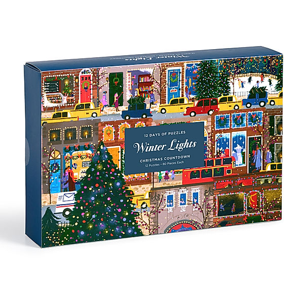 Joy Laforme Winter Lights 12 Days of Puzzles Holiday Countdown, Galison