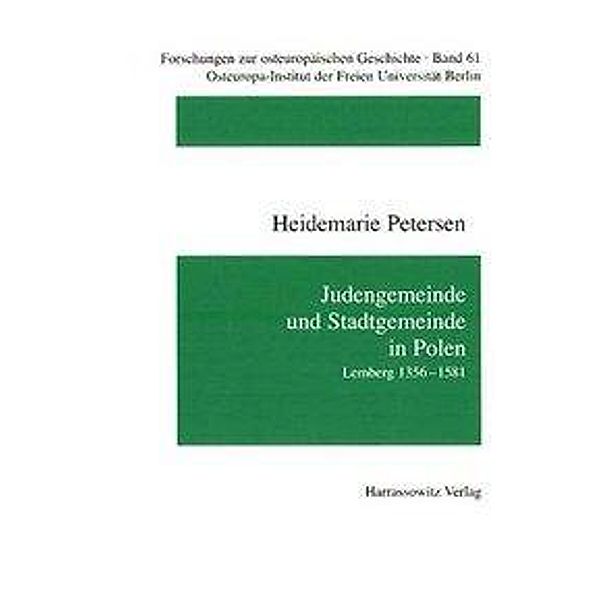 Judengemeinde und Stadtgemeinde in Polen, Heidemarie Petersen