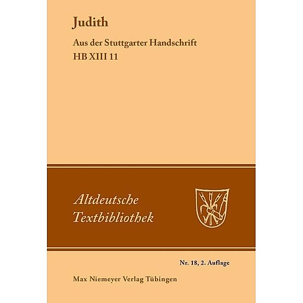 Judith / Altdeutsche Textbibliothek Bd.18