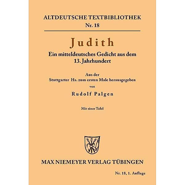 Judith / Altdeutsche Textbibliothek Bd.18