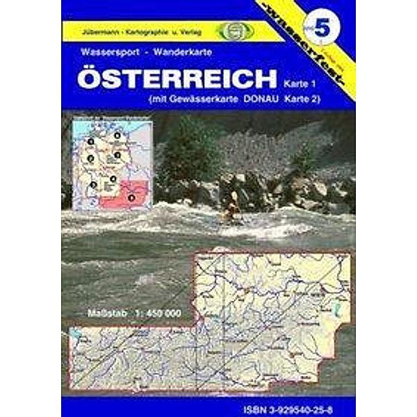 Jübermann Wassersport-Wanderkarte Österreich / Donau, 2 Bl.