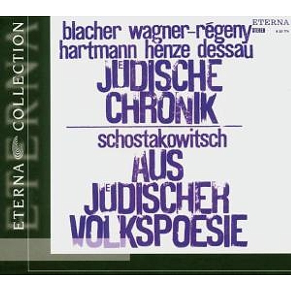 Jüdische Chronik/Aus Jüdischer Volkspoesie, H. Kegel, K. Sanderling, Rsol, Bso