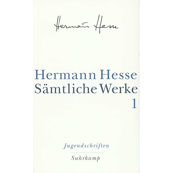 Jugendschriften, Hermann Hesse