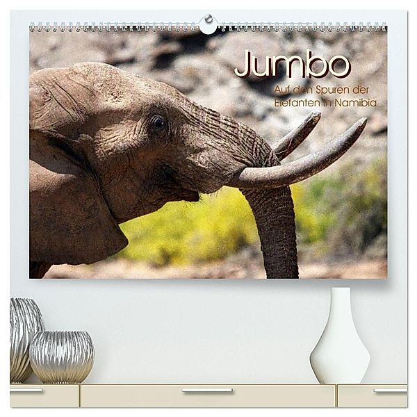 Jumbo Auf den Spuren der Elefanten in Namibia (hochwertiger Premium Wandkalender 2024 DIN A2 quer), Kunstdruck in Hochglanz, Walter Imhof