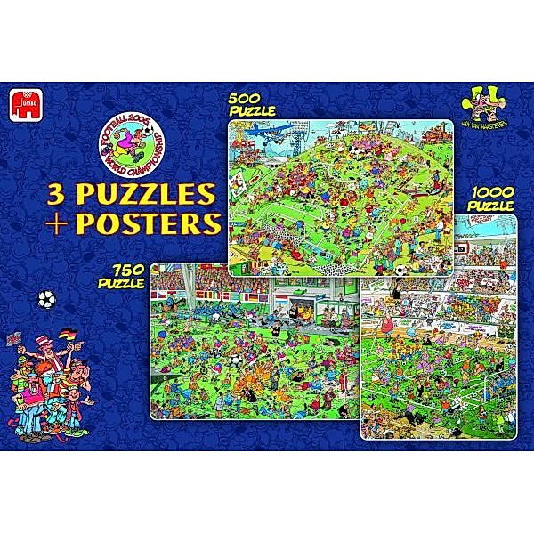 Jumbo Puzzle-Set Fußball, 500, 750 und 1000 Teile, Jan Van Haasteren