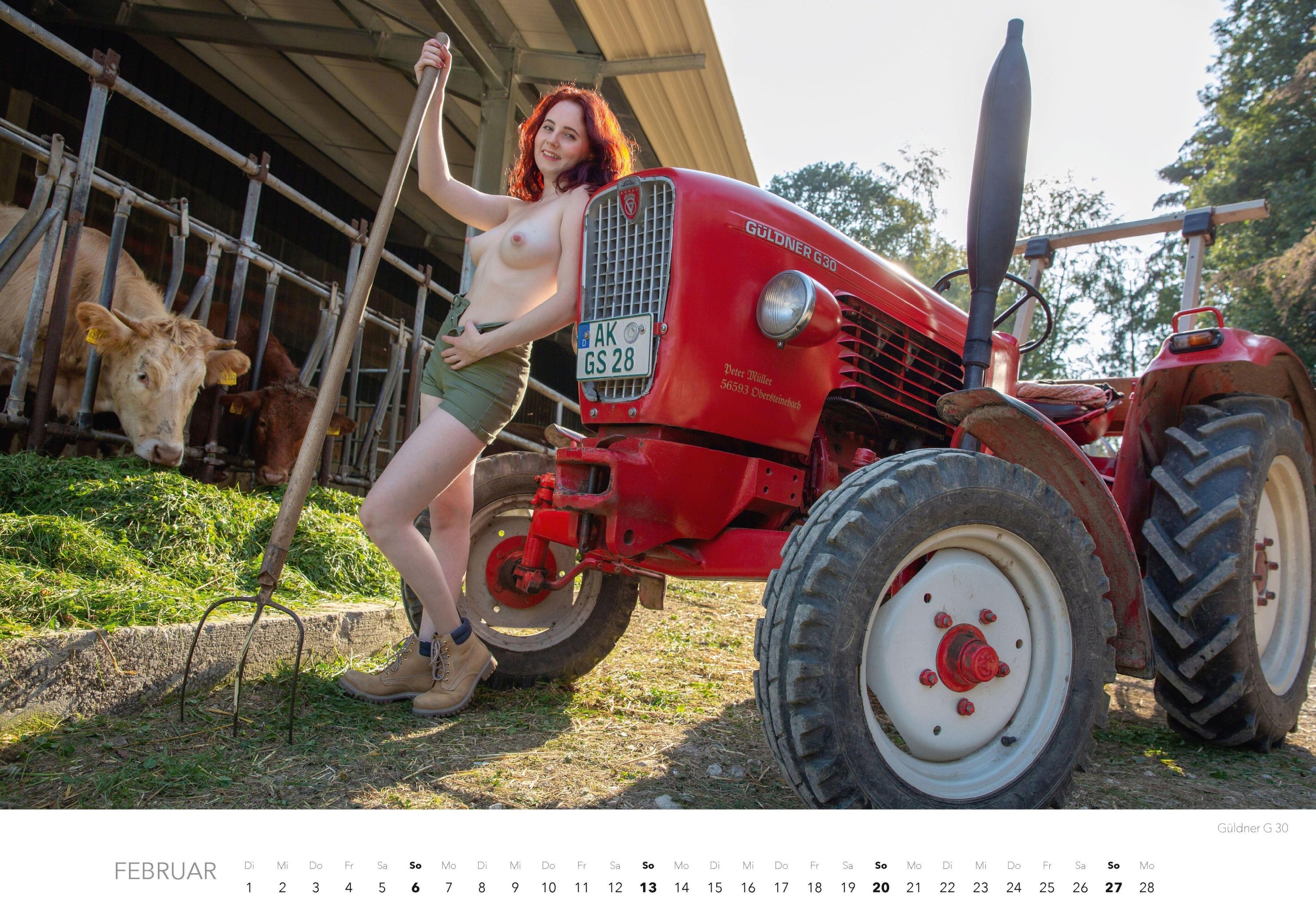 Traktor nackt auf Kleider verloren: