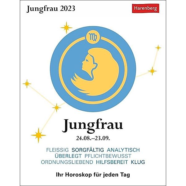 Jungfrau Sternzeichenkalender 2023: Tagesabreißkalender. Mini-Tischkalender 2023 mit täglichem Horoskop. Kleiner Kalende, Robert Satorius