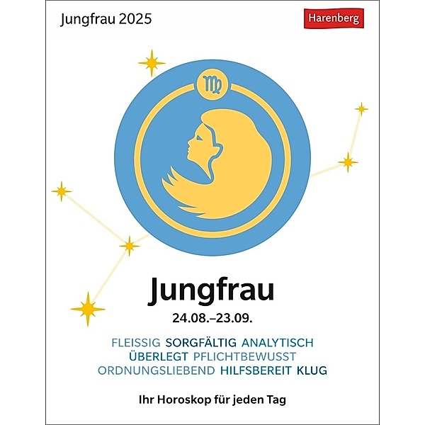 Jungfrau Sternzeichenkalender 2025 - Tagesabreißkalender - Ihr Horoskop für jeden Tag, Robert Satorius