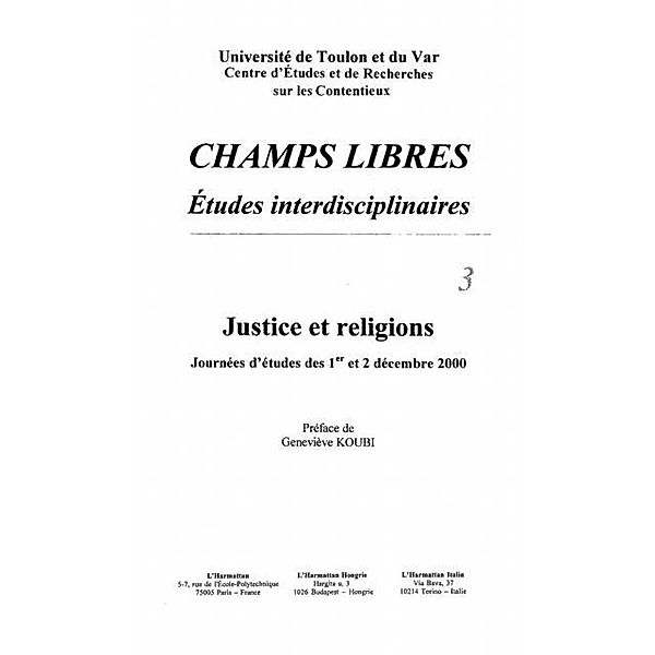 JUSTICE ET RELIGIONS / Hors-collection, Collectif