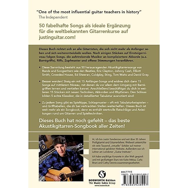 Justinguitar.com - Das Akustikgitarren-Songbook Buch versandkostenfrei