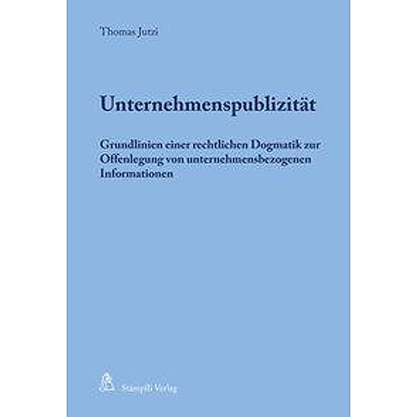 Jutzi, T: Unternehmenspublizität, Thomas Jutzi