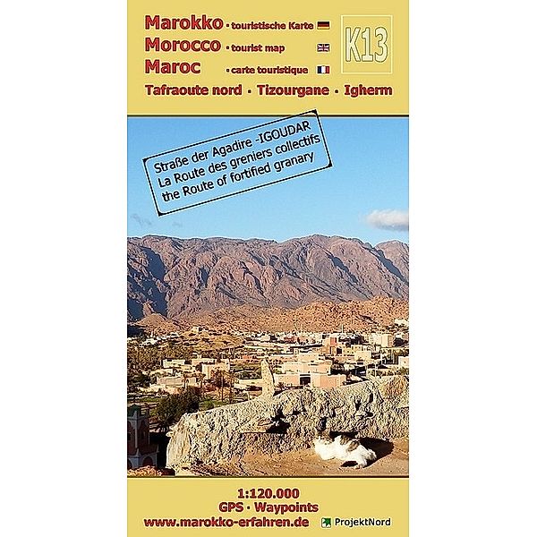 K13: Tafraoute nord - Tizourgane - Igherm 1:120.000 GPS - Waypoints, www.marokko-erfahren.de, A. + B. Conrad