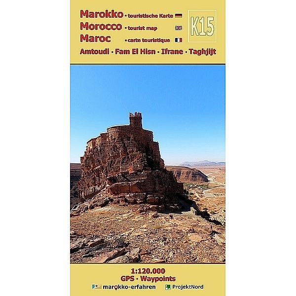 K15: Amtoudi - Fam El Hisn - Ifrane - Taghjijt 1:120.000 + GPS-Waypoints, www.marokko-erfahren.de, A. + B. Conrad