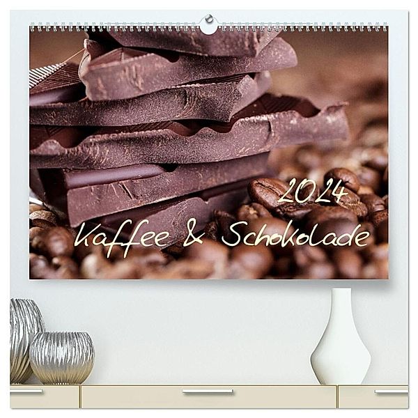 Kaffee & Schokolade (hochwertiger Premium Wandkalender 2024 DIN A2 quer), Kunstdruck in Hochglanz, Nailia Schwarz