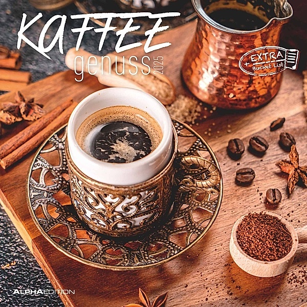 Kaffeegenuss 2025 - Broschürenkalender 30x30 cm (30x60 geöffnet) - Kalender mit Platz für Notizen - Bildkalender - Wandplaner - Küchenkalender