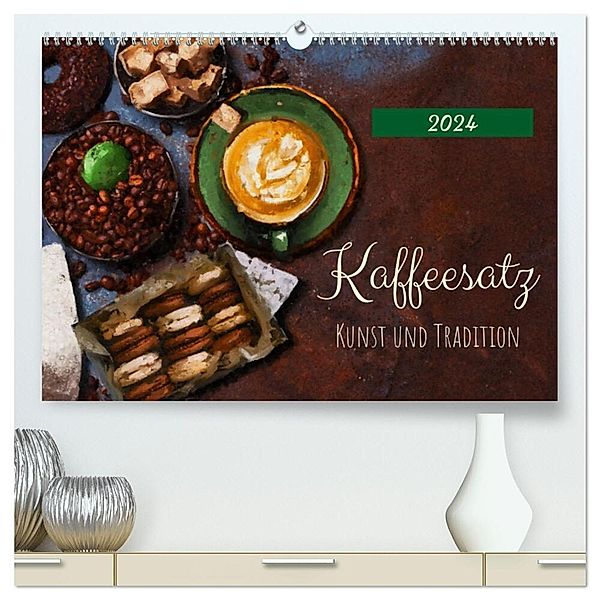 Kaffeesatz - Kunst und Tradition (hochwertiger Premium Wandkalender 2024 DIN A2 quer), Kunstdruck in Hochglanz, Anja Frost