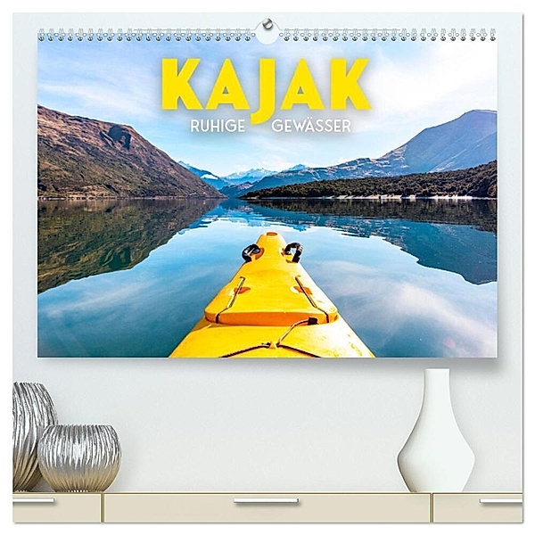 Kajak - Ruhige Gewässer (hochwertiger Premium Wandkalender 2024 DIN A2 quer), Kunstdruck in Hochglanz, SF