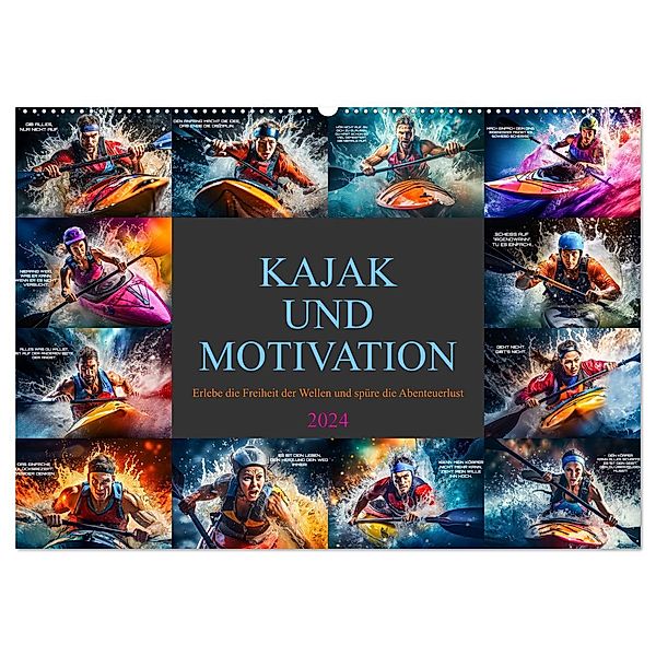 Kajak und Motivation (Wandkalender 2024 DIN A2 quer), CALVENDO Monatskalender, Dirk Meutzner