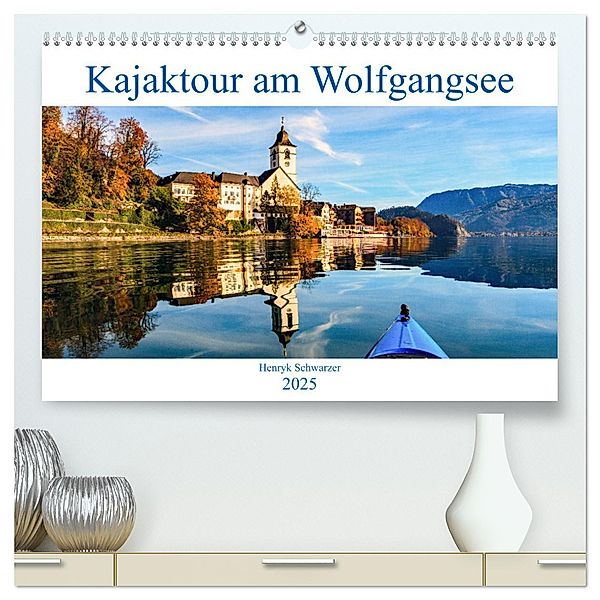 Kajaktour am Wolfgangsee (hochwertiger Premium Wandkalender 2025 DIN A2 quer), Kunstdruck in Hochglanz, Calvendo, Henryk Schwarzer