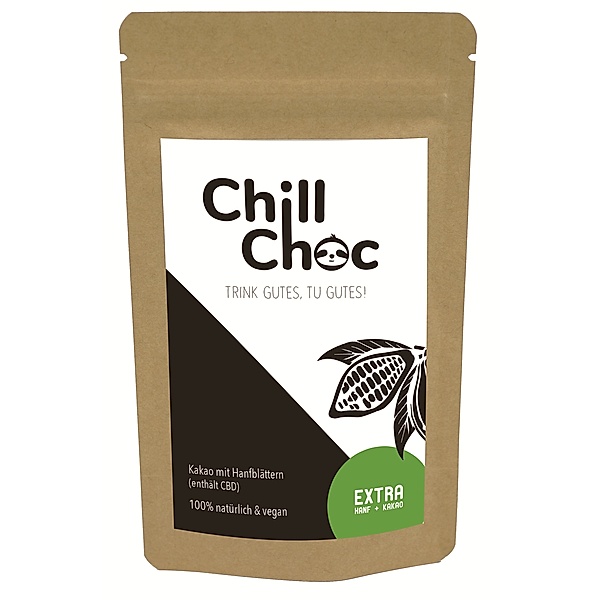 Kakao mit Hanf Extra zuckerfrei (enthält CBD) von Chill Choc (100 g)