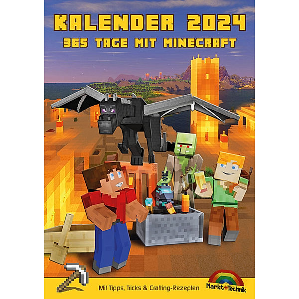 Kalender 2024 - 365 Tage mit Minecraft; inklusive Tipps, Tricks & Crafting Rezepten im DIN A4 Format, David Haberkamp