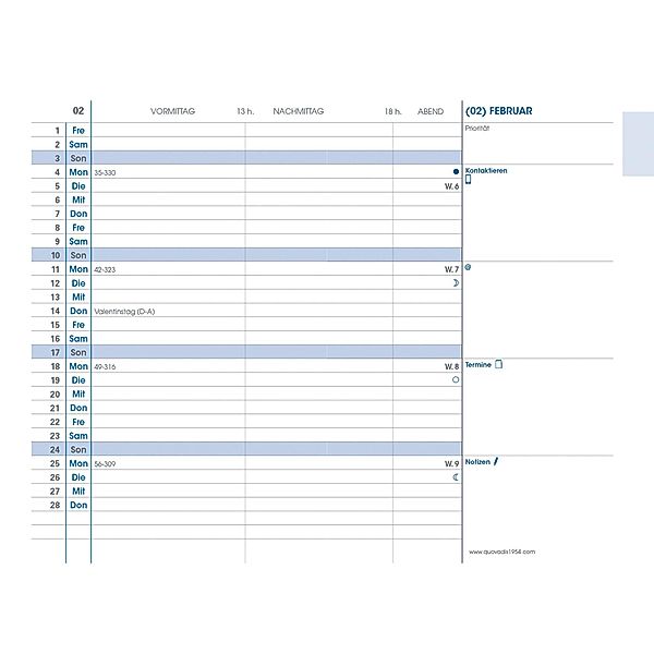 Kalender-Einlage Plain