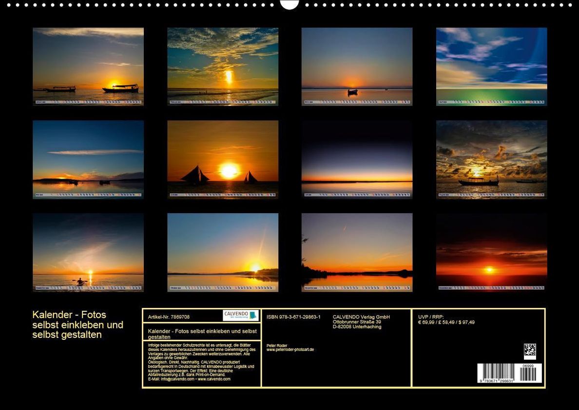 Kalender - Fotos selbst einkleben und selbst gestalten Premium,  hochwertiger DIN A2 Wandkalender 2020, Kunstdruck in Ho - Kalender bestellen
