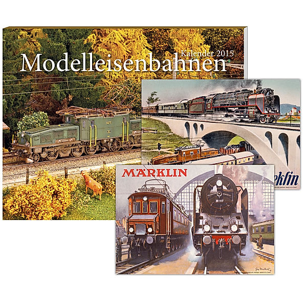 Kalender Modelleisenbahn + 2 Blechschilder