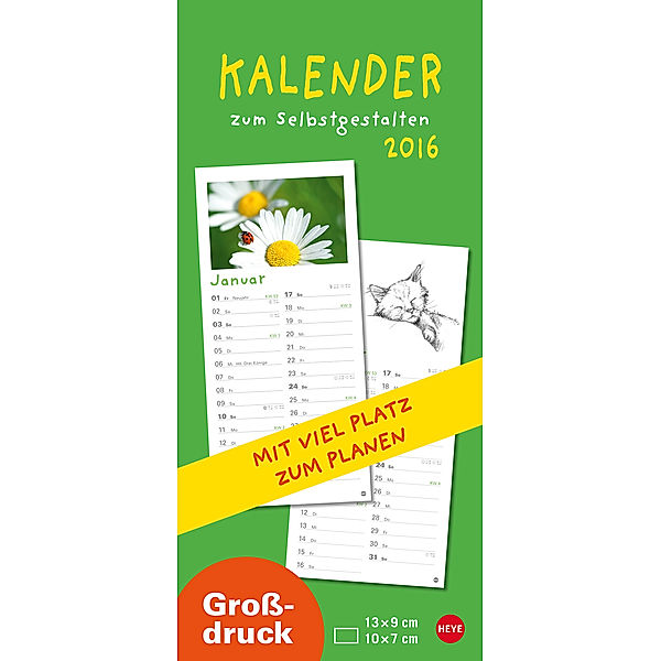 Kalender zum Selbstgestalten Großdruck 2016