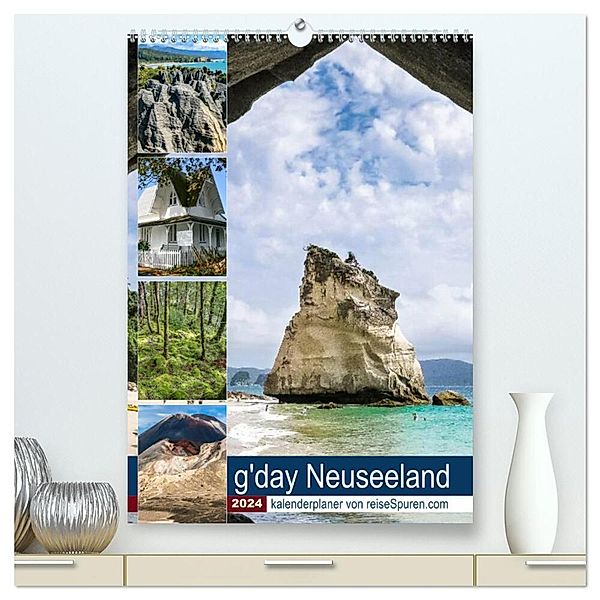 Kalenderplaner g'day Neuseeland 2024 (hochwertiger Premium Wandkalender 2024 DIN A2 hoch), Kunstdruck in Hochglanz, Uwe Bergwitz
