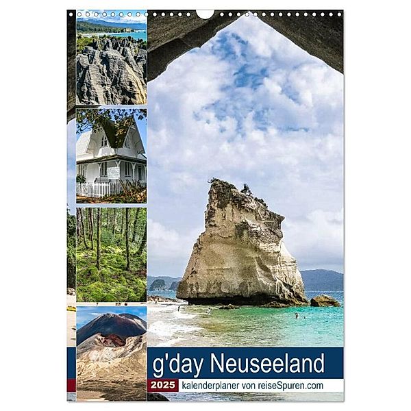 Kalenderplaner g'day Neuseeland 2025 (Wandkalender 2025 DIN A3 hoch), CALVENDO Monatskalender, Calvendo, Uwe Bergwitz