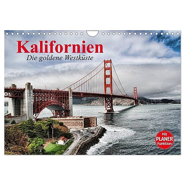 Kalifornien. Die goldene Westküste (Wandkalender 2024 DIN A4 quer), CALVENDO Monatskalender, Elisabeth Stanzer