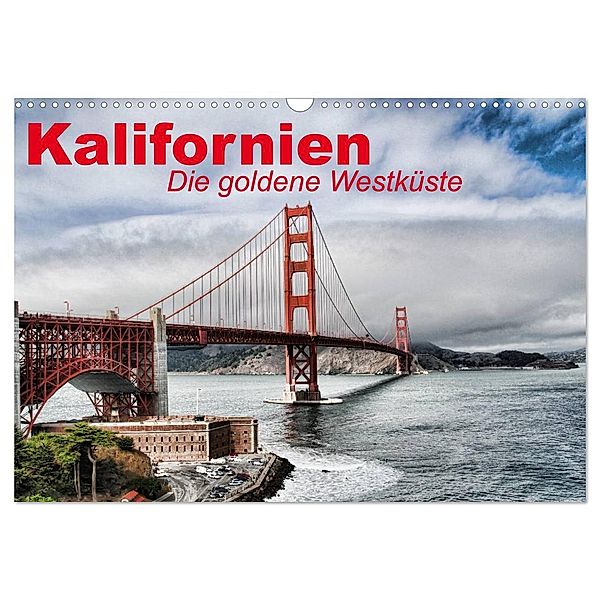 Kalifornien - Die goldene Westküste (Wandkalender 2025 DIN A3 quer), CALVENDO Monatskalender, Calvendo, Elisabeth Stanzer