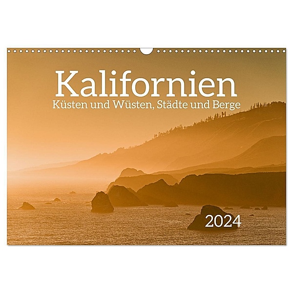 Kalifornien - Küsten und Wüsten, Städte und Berge (Wandkalender 2024 DIN A3 quer), CALVENDO Monatskalender, Jörg Dauerer