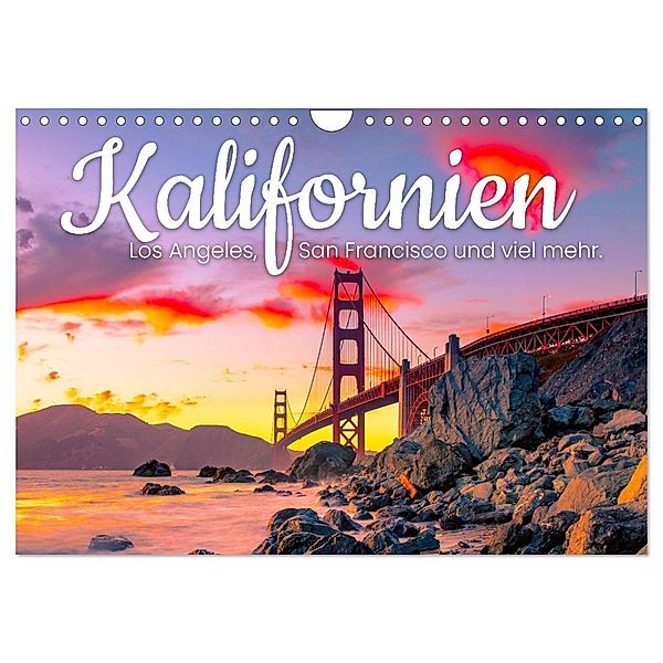 Kalifornien - Los Angeles, San Francisco und viel mehr. (Wandkalender 2024 DIN A4 quer), CALVENDO Monatskalender, Happy Monkey