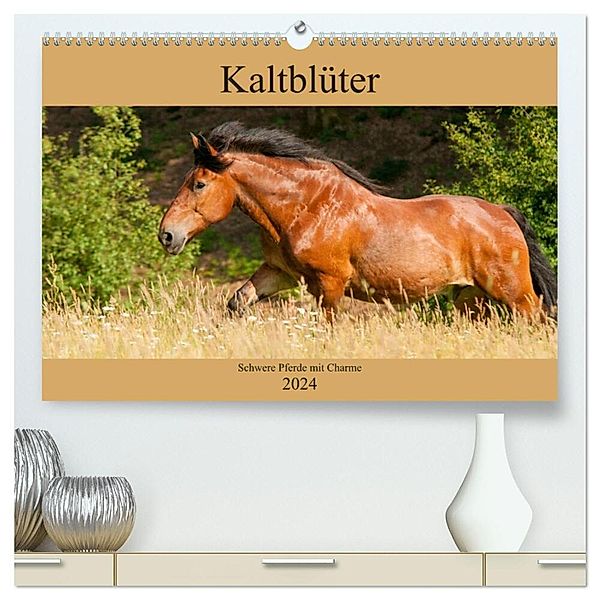 Kaltblüter - Schwere Pferde mit Charme (hochwertiger Premium Wandkalender 2024 DIN A2 quer), Kunstdruck in Hochglanz, Meike Bölts